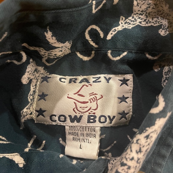 Crazy Cowboy Long Sleeve Rodeo Button-Up Shirt - Picture 4 of 5